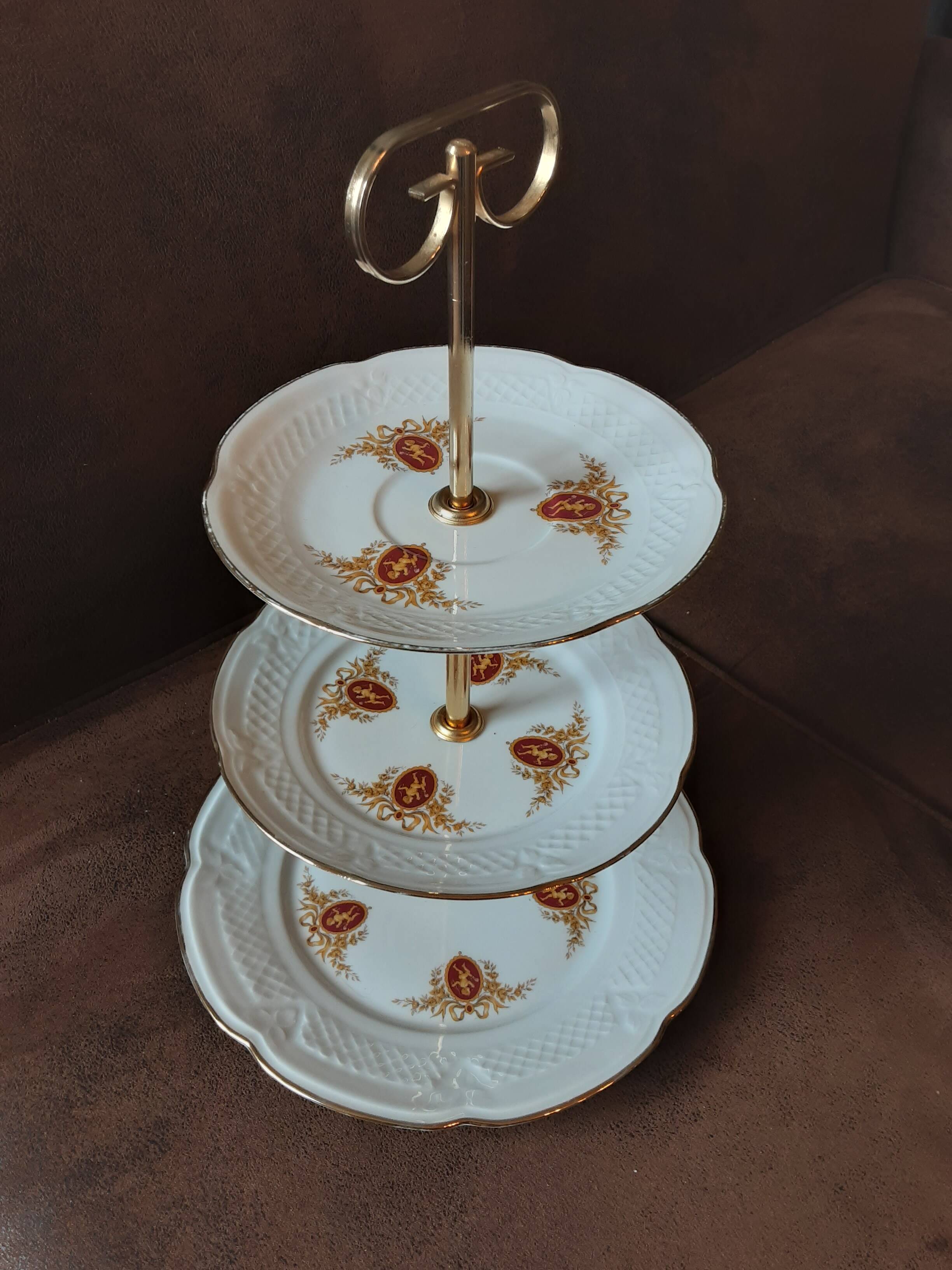 Paris porcelain 3-tier tray