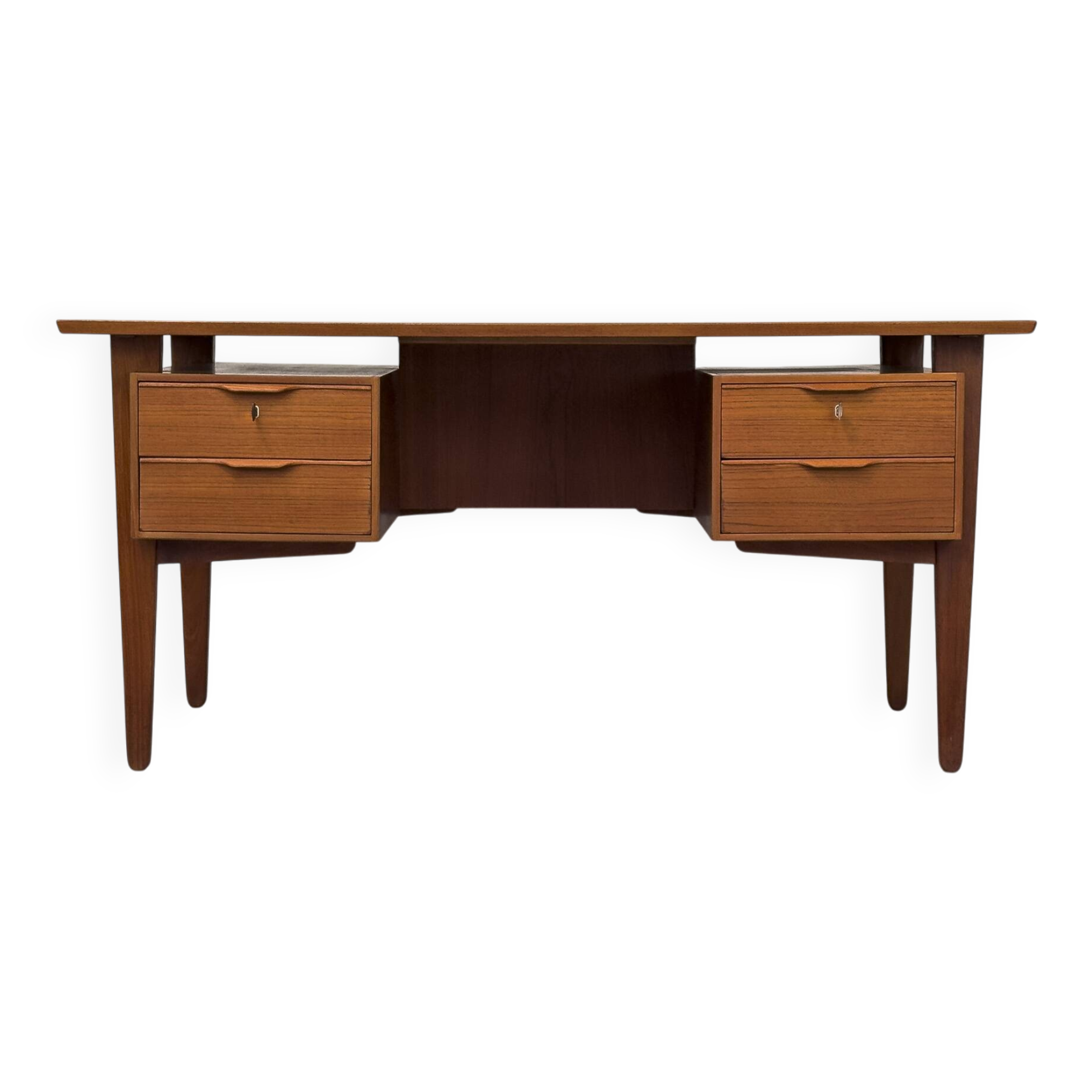 Danish Teak Desk with Drawers by H. Jørgensen for Fredericia, 1960s