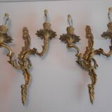 4 bronze wall lamps