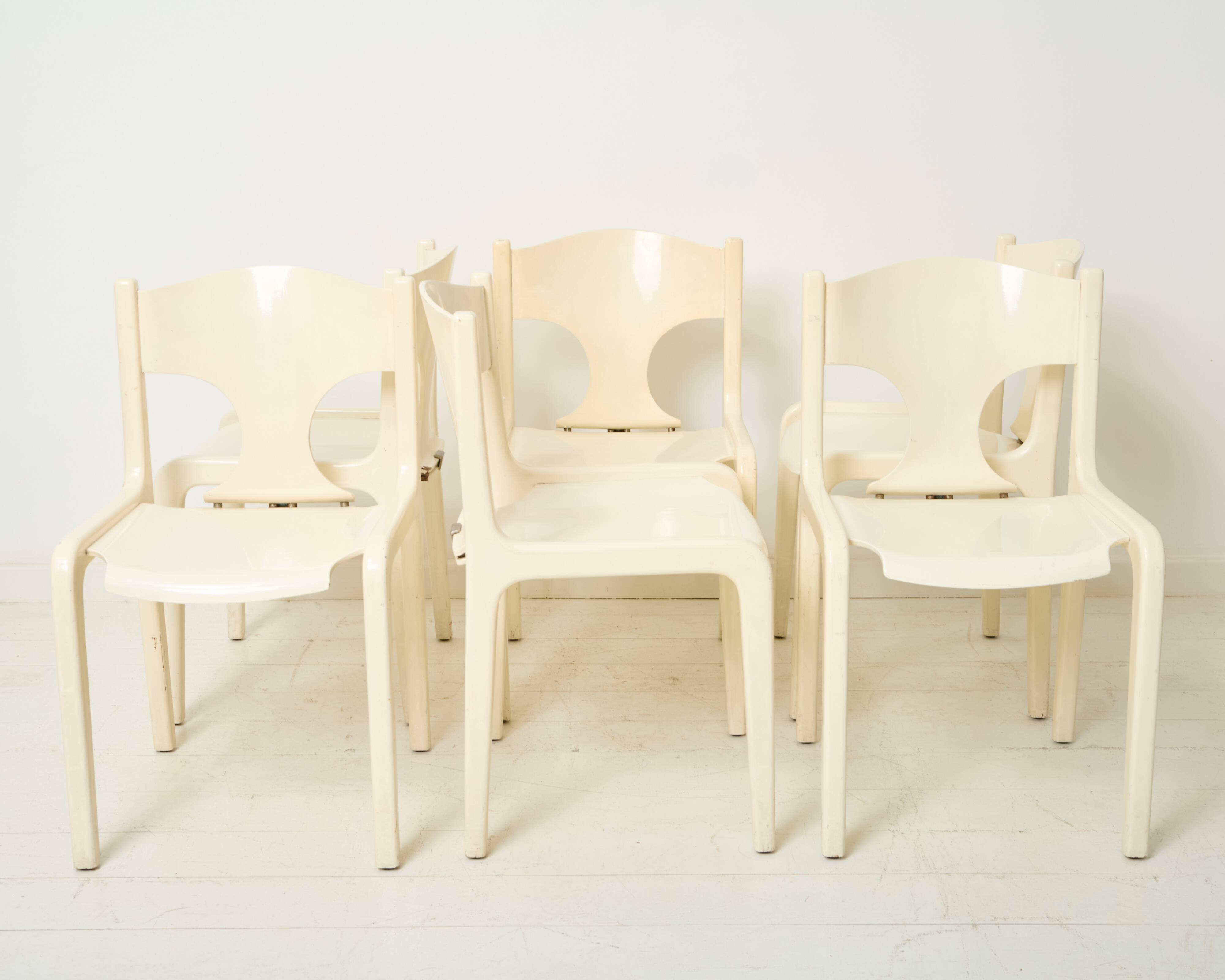 Lacquered wooden chairs, Augusto Savini, Pozzi, 1968