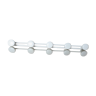 XXL wall coat rack in white lacquered metal with 5 hooks from the 70s