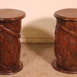 pair of 17th century oak bedside tables or sofa ends