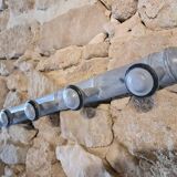 Vintage coat rack with 6 hooks, zinc gray