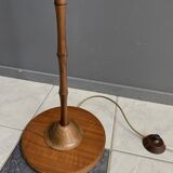Bamboo look floorlamp large white shade