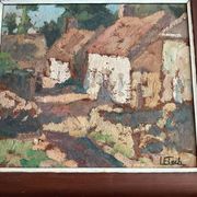 Floch Lionel Oil Village Landscape