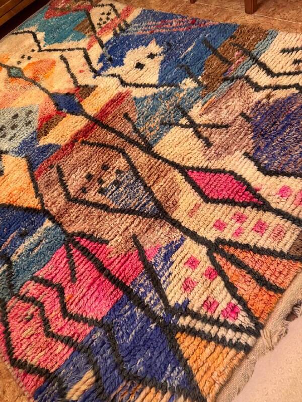 Authentic moroccan boujaad rug vintage handmade wool 300x200 cm