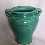 Glazed green-blue ceramic vase