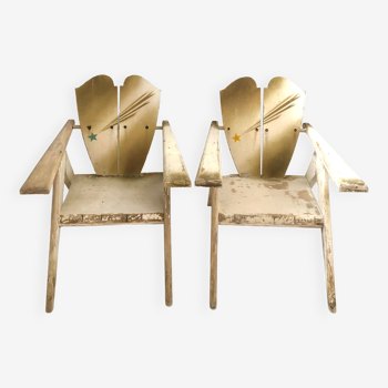 Pair of children's armchairs. 40s/50s