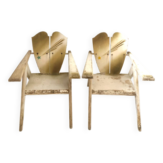 Pair of children's armchairs. 40s/50s