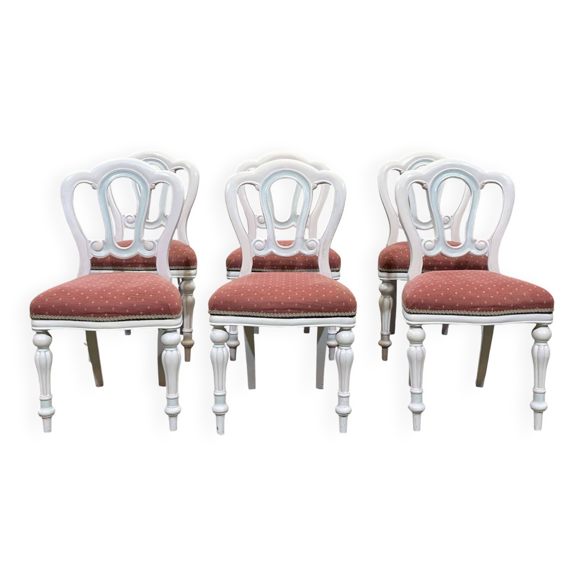Set of 6 English Victorian style mahogany chairs.