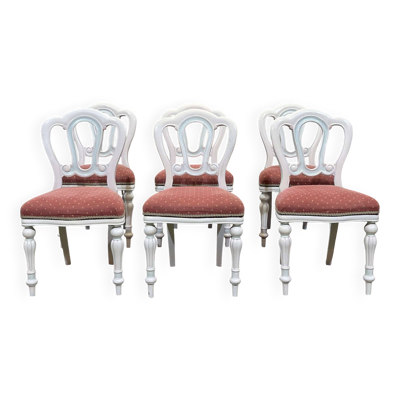 Suite de 6 chaises anglaises de style victorien en acajou