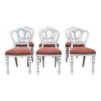 Set of 6 English Victorian style mahogany chairs.