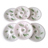 6 oyster plates in Limoges porcelain