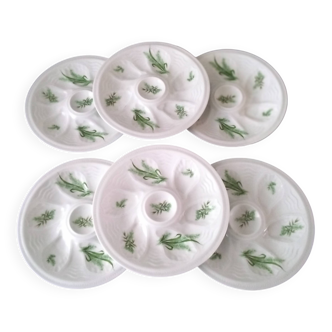 6 Limoges porcelain oyster plates