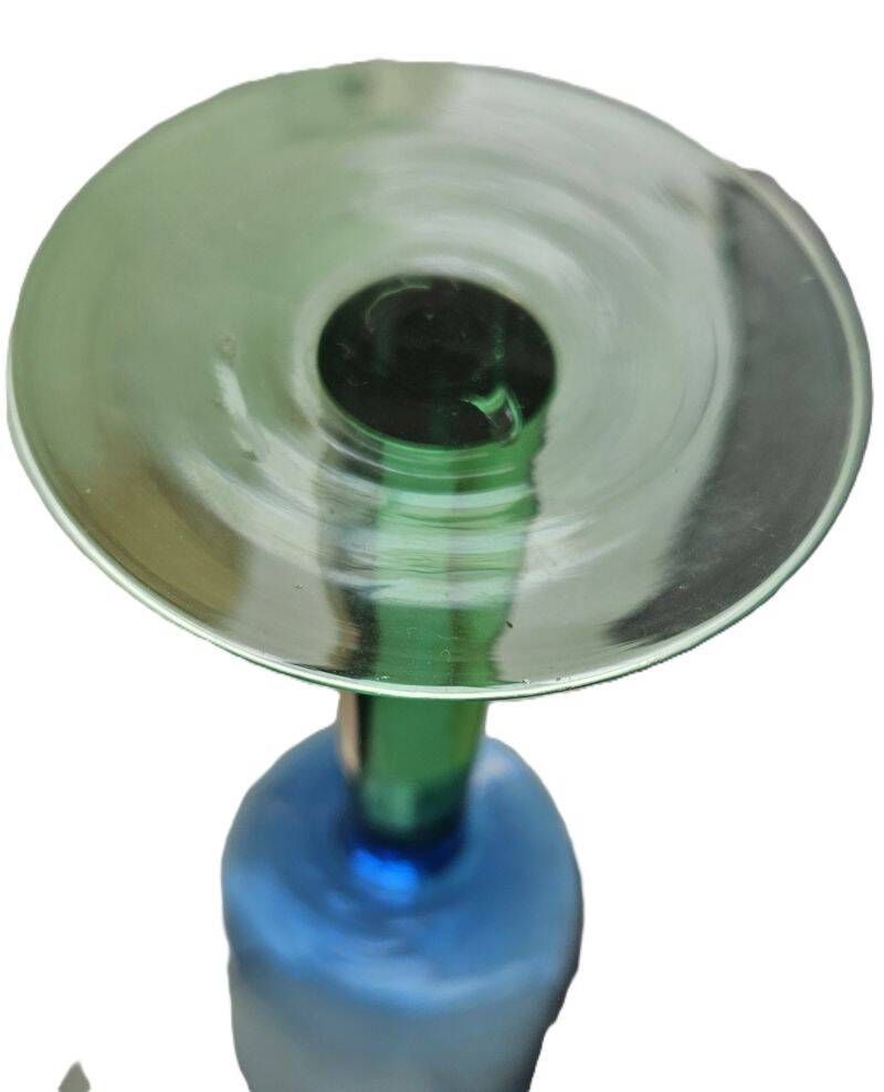 6 Verres Scandinaves Bleus et Verts Vintage Des Années 1980