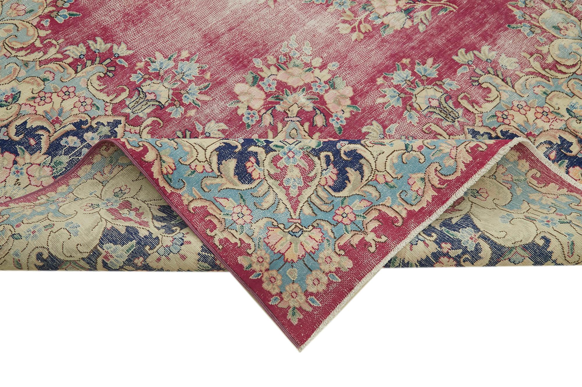 Handmade oriental unique 1980s 297 cm x 400 cm beige wool carpet