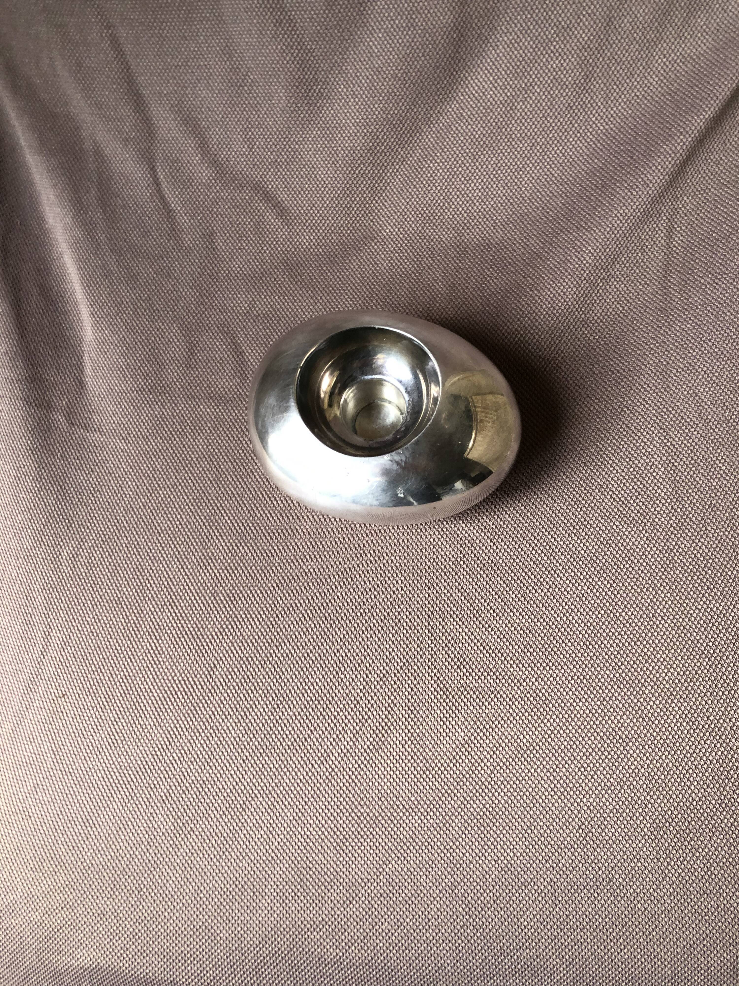 Silver metal candlestick