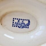 Antique sauce boat in ironstone Salins - Checkerboard model
