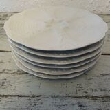 6 oyster plates 30123 porcelain white cnp france