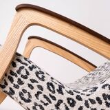 Mid Century Modern Vintage Rocking Chair, Czechoslovakia, 1950s, Reupholstered