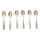 Six silver-plated mocha spoons