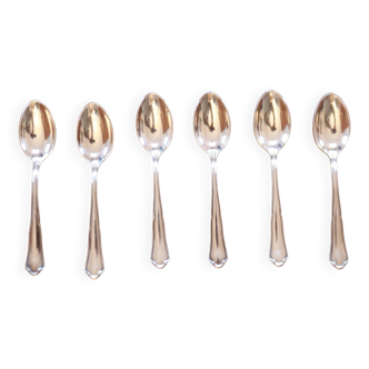 Six silver-plated mocha spoons