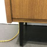 60s oak storage cabinet