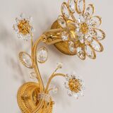Sconce in gilded brass in the shape of a flower by Palwa, Germany, 1970s.