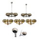 Gaétano Sciolari 70s lighting fixtures, chandeliers and wall lights - set of 7