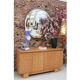 Hand-Carved Solid Oak Italian Sideboard with Four Doors, Brutalist Style