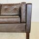 Vintage Danish Erik Jørgensen brown leather 3 seater sofa
