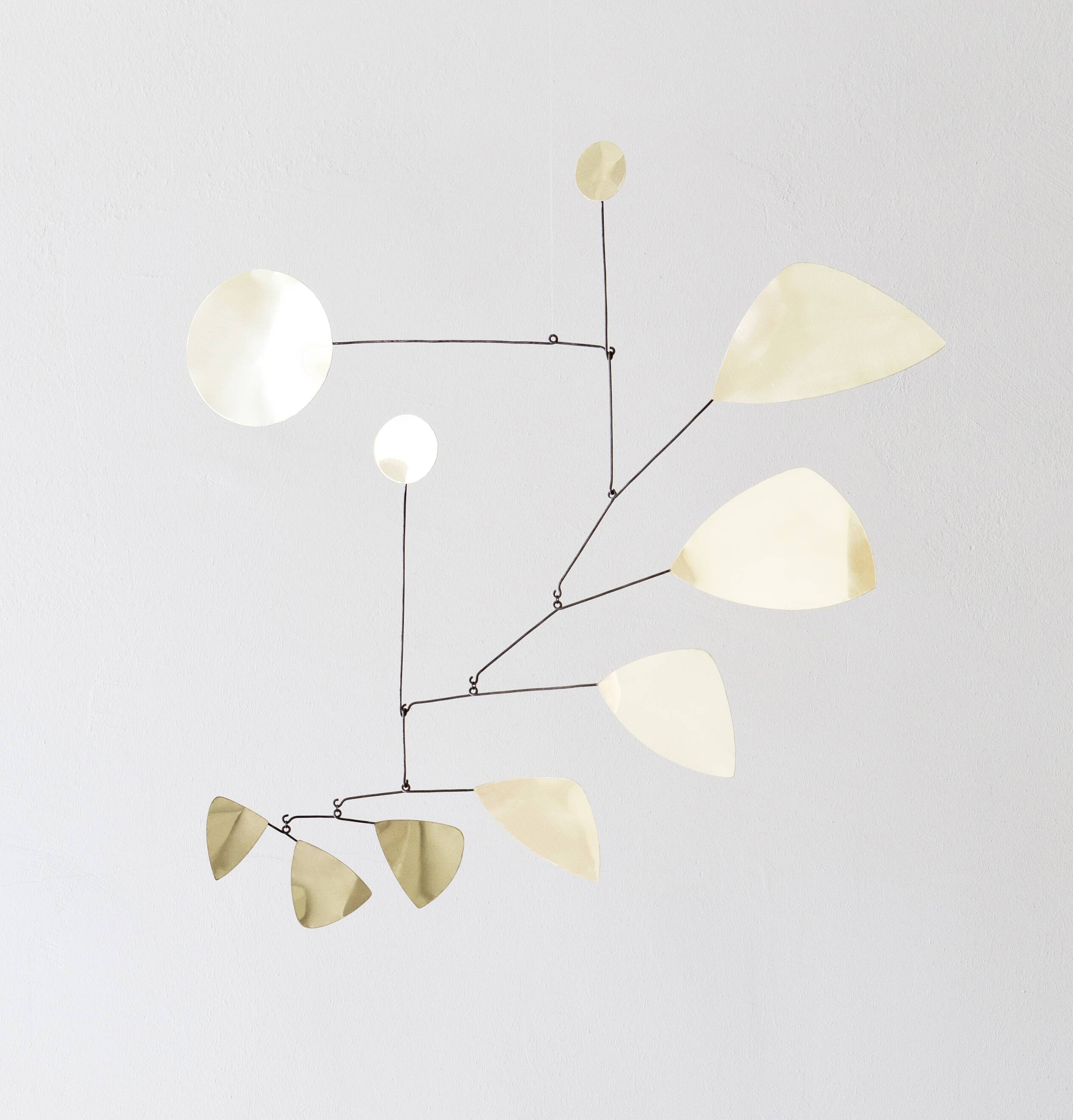 Brass and iron mobile sculpture