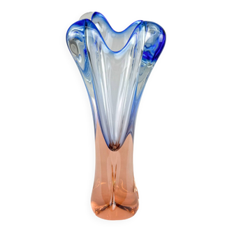 Vase en verre artistique vintage du designer verrier Josef Hospodka, années 1960