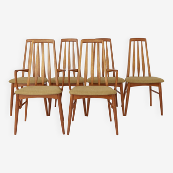 6 Niels Koefoed Chairs 1960s Model Eva, Danish, Teak
