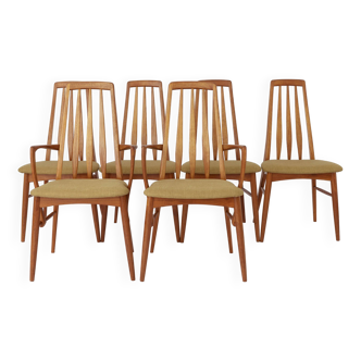 6 Niels Koefoed Chairs 1960s Model Eva, Danish, Teak