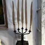 Metal candlestick, Murano glass ornament