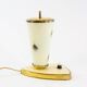Lampe de table verre opalin et base laiton années 50