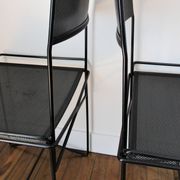 Paire de chaises acier métal perforé design années 80