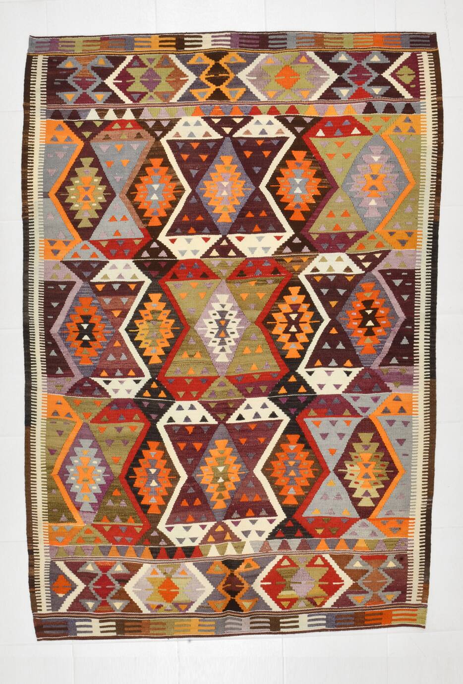 5x8 Soft Colors Persian Kilim Rug, Oushak Area Rug, 157x255Cm