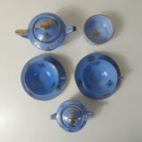Head to head service porcelain limoges blue and gold