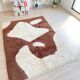 Handmade decorated brown Berber rug size 250cmx150cm