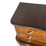 Commode italienne Art déco en ronce de noyer, années 1920