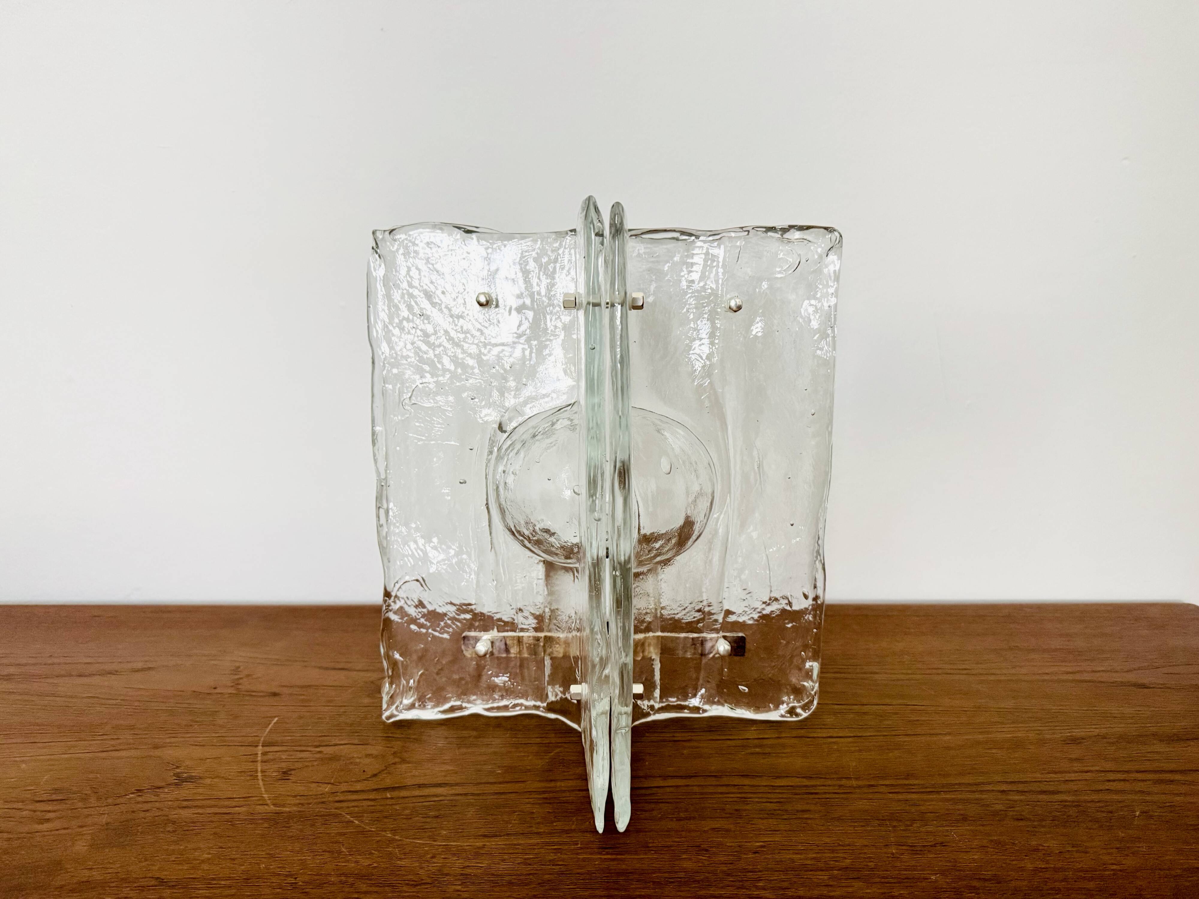 Murano Ice Glass Table Lamp by Salviati