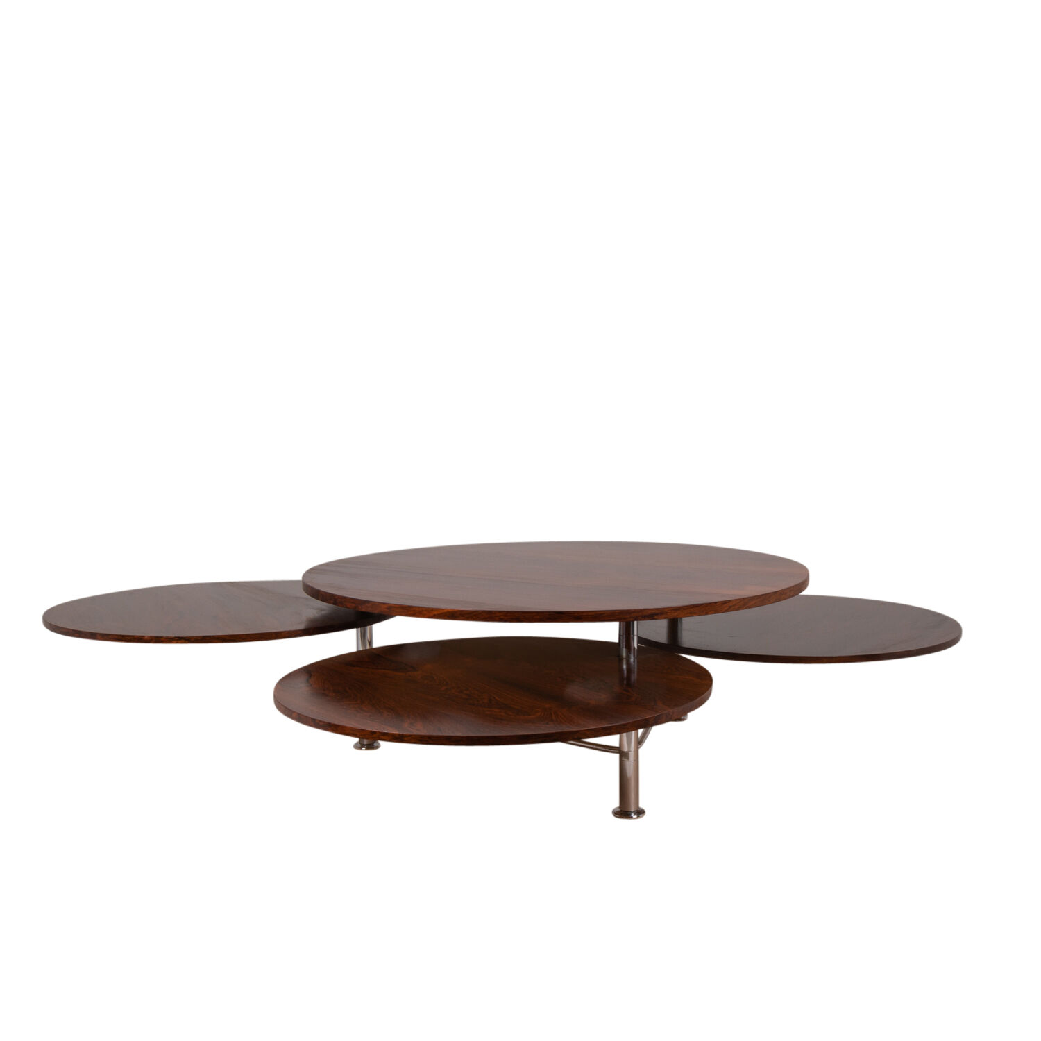 Coffee table with four rosewood tops, 1970s