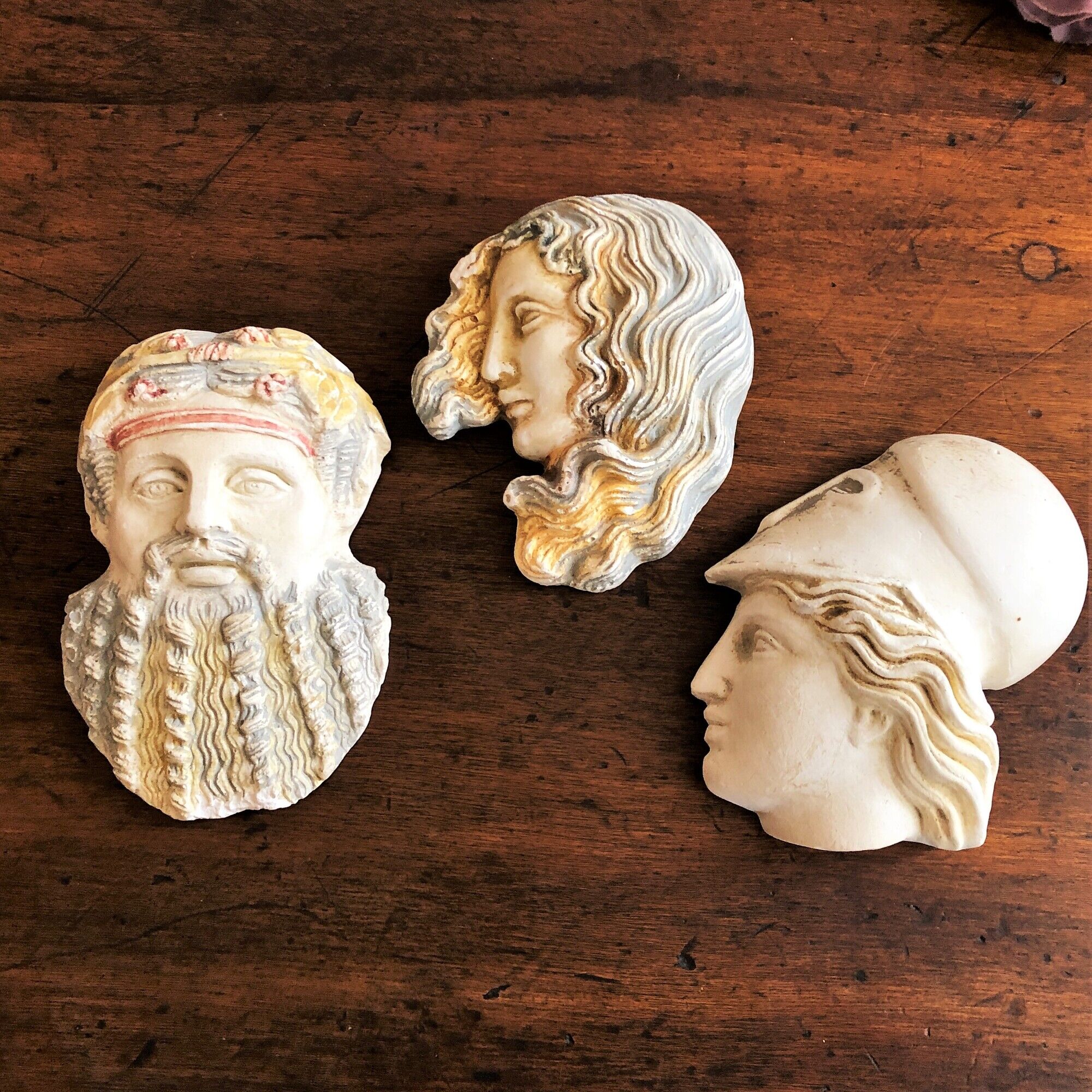 Set of 3 figurines Greek mythology in handmade stone from Greece
