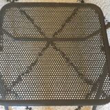 Pair of folding chairs in perforated metal