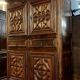 Eighteenth-century four-panel cabinet in solid walnut.