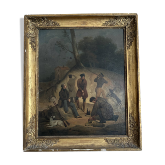 Classic antique painting - Hunting scene