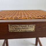 Set of 2 Oak and Cane Chairs by Hans Vollmer for Prag-Rudniker Wickerwork