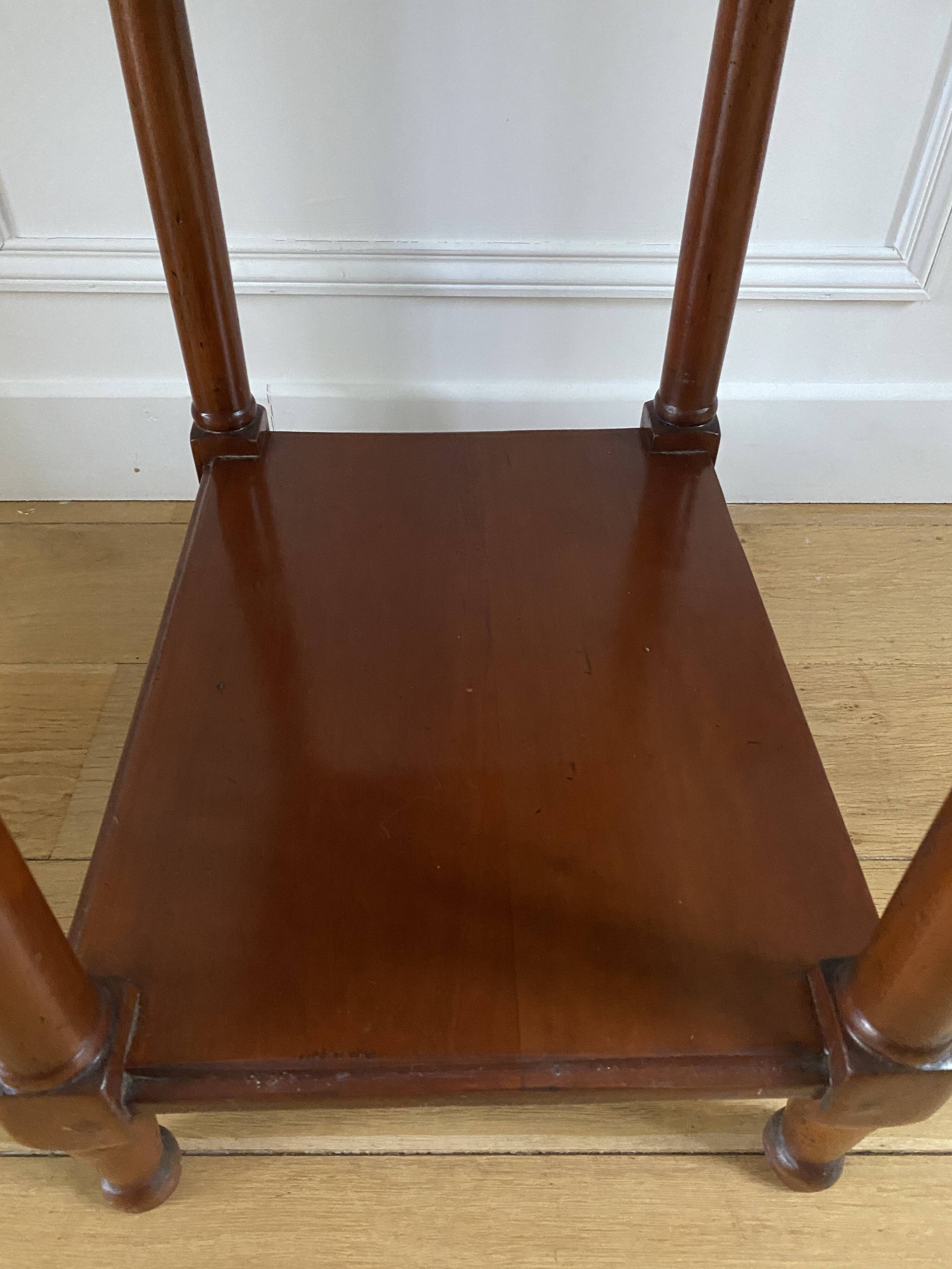 Nightstand, vintage side table with a drawer and a low shelf in solid wood